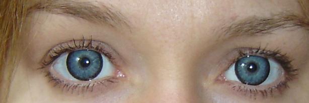 Allure contact lenses on blue eyes