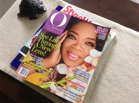 Oprah cover with Colored Contacts